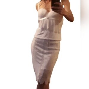 Vivienne Tam White Top And Debbie Suchat Matching Skirt